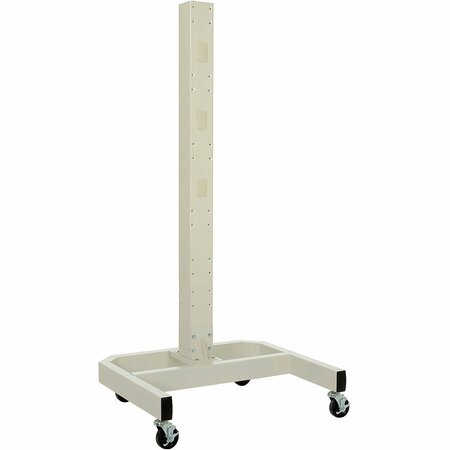 GLOBAL INDUSTRIAL 78inH Mobile Post with Caster Base & Power Outlets, Beige 239200BGE